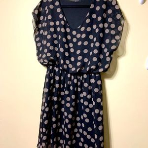 Black and Tan lined Mini Dress